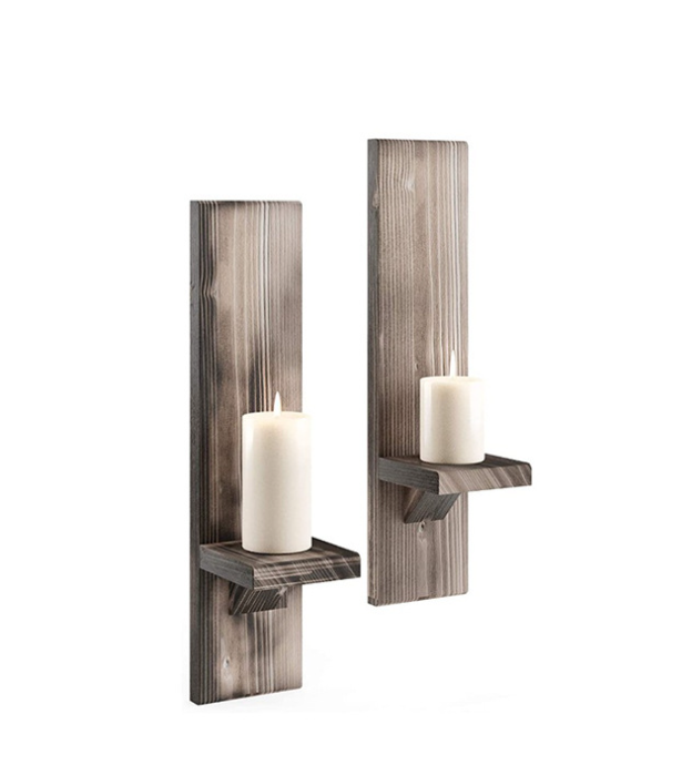 Wall Mount Rustic Candleholders Floating Wholesale Wooden Hanging Vintage Tealight Sconce Candle Stick Holders