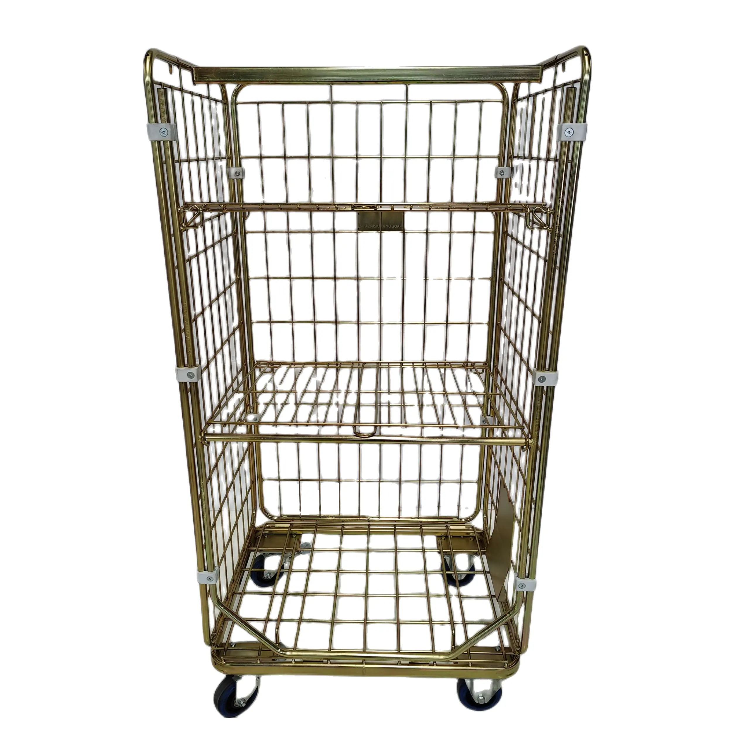 BHK 100 Logistics industrial Warehouse Laundry Roll Cage Trolley with wheels