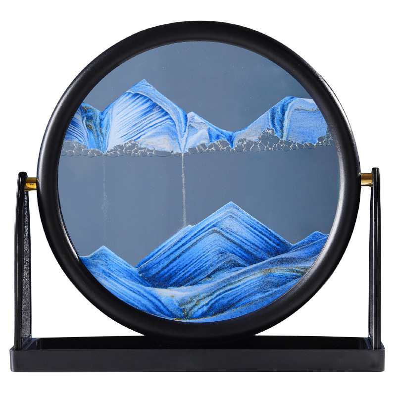 3D песочные часы 25 см, движущийся песок, искусство, гора, текущий песок, картина, круглый стеклянный динамический дисплей, сыпучий песок, картина для детей, подарки