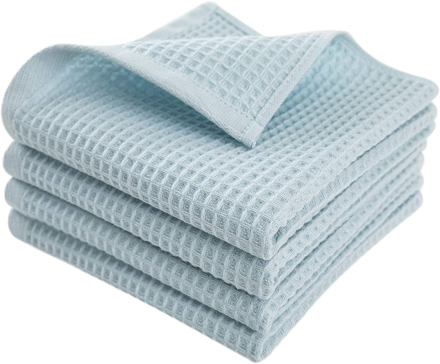Pure cotton kitchen tableware cloth, light color waffle woven clean kitchen dishcloth