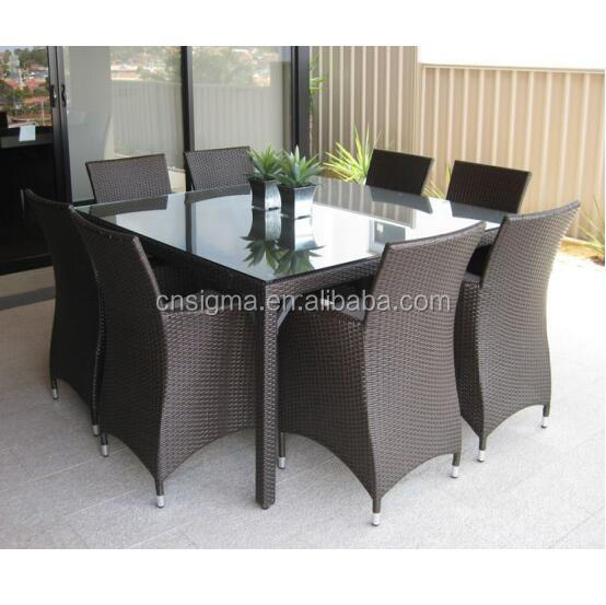 Dining garden furniture square outdoor dining table set rattan wicker patio dining set