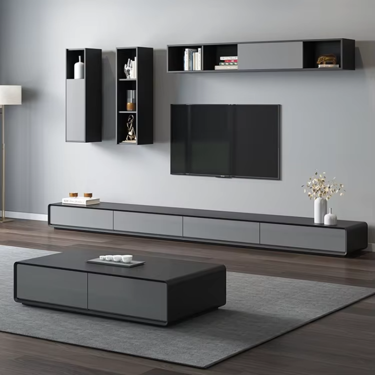 Modern Minimalist Whole House Custom Coffee Table And Tv Hall Living Room Furniture Design Combination Cabinet Unit Tv Cabinet