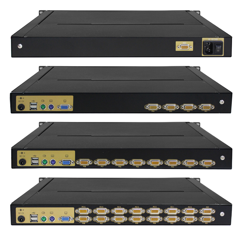 Консоль kvm vga с 4 портами, 19 дюймов, 1U удлинитель KVM с креплением в стойке, 4 входа, 1 выход, квм-переключатель