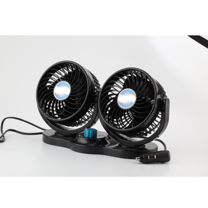 black color car fan large wind van car interior refrigeration fan Car two-headed fan