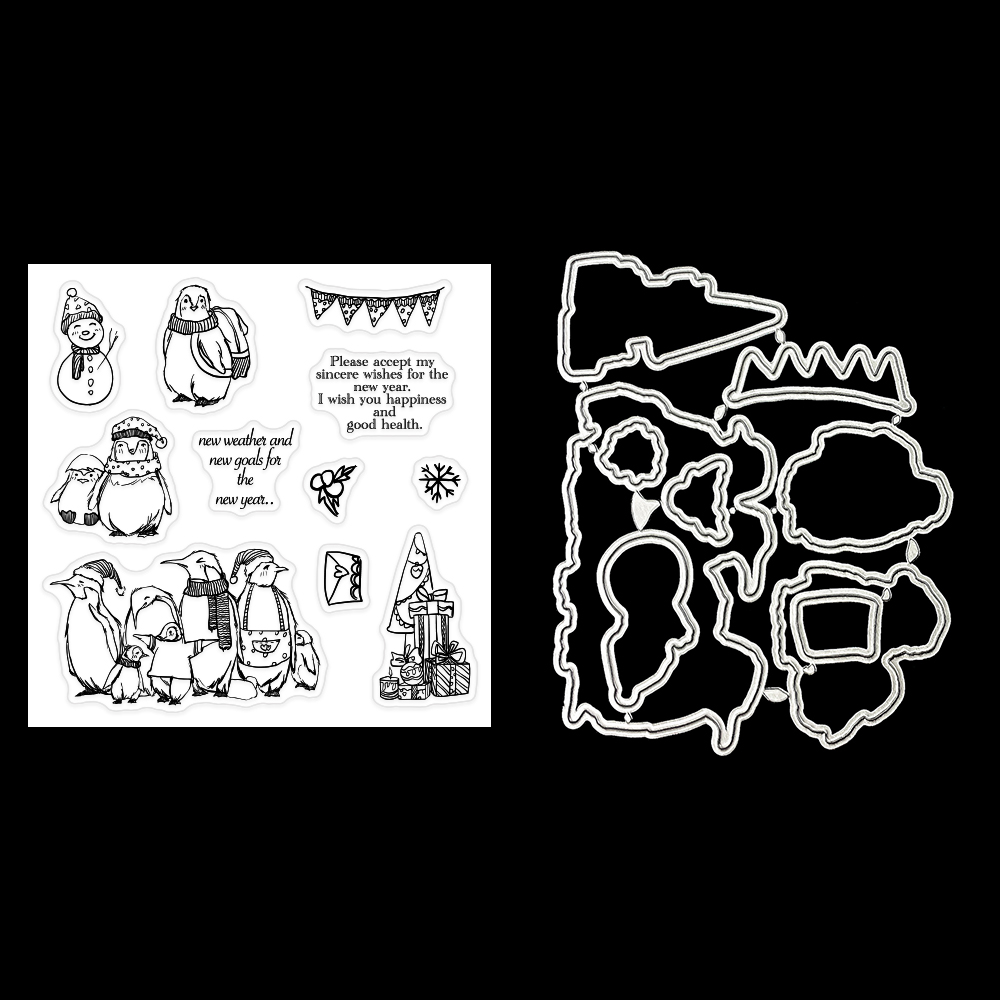 2021 High Quality Custom Logo Silicone Stamp Clear Christmas Embossing Stamp Set