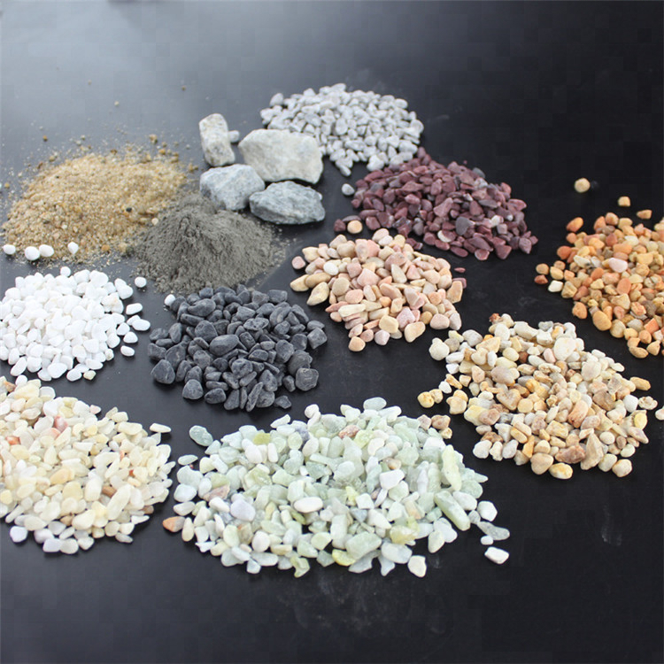 China colored gravel crushed stone chip beach praving stone for landscaping