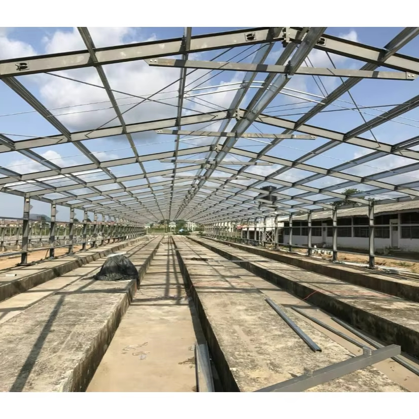 Prefabricated light steel structure cow pig chicken horse goat shed farm house barn poultry farming stable building design