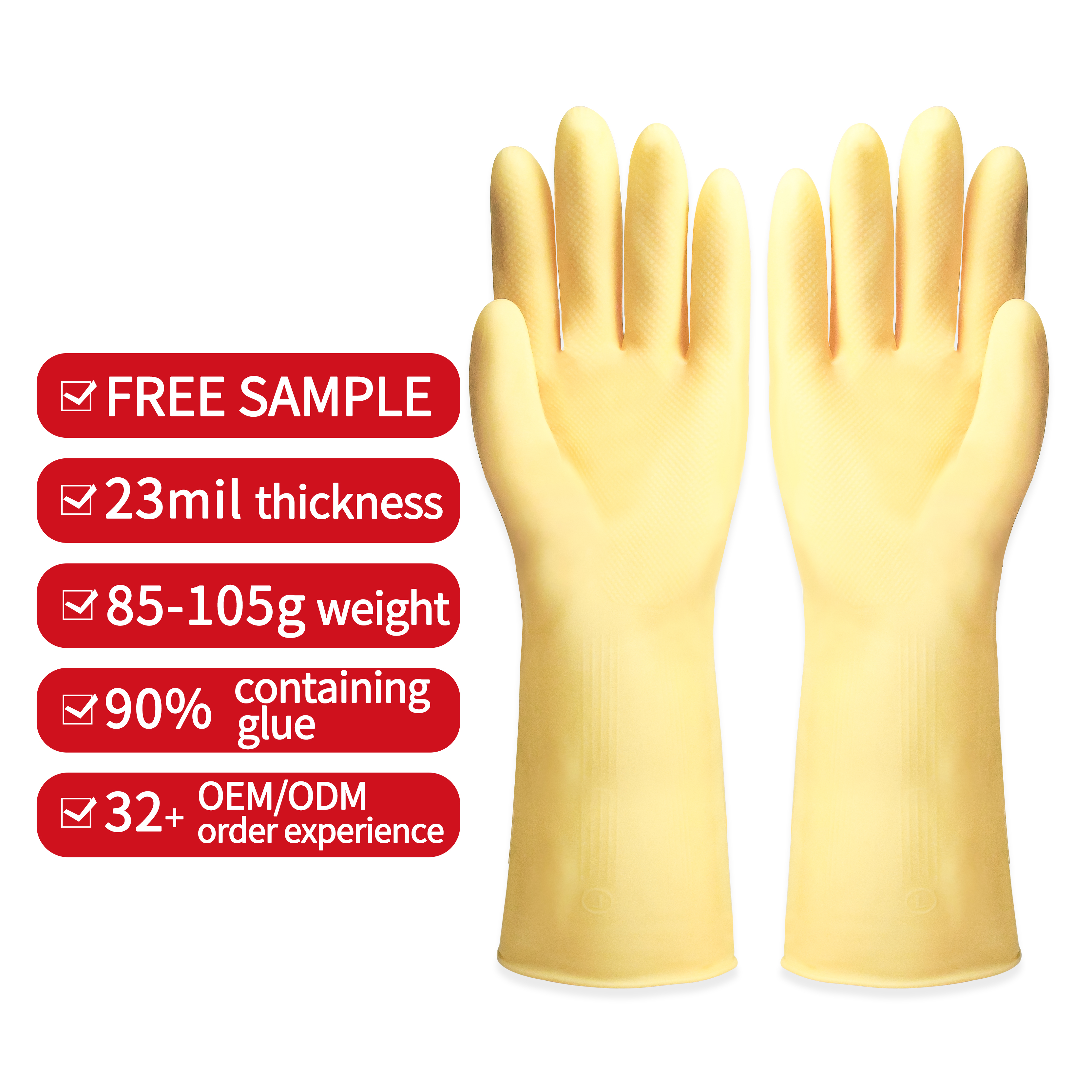 Wholesales Cheap price washing waterproof yellow dishwashing rubber cleaning kitchen latex household gloves