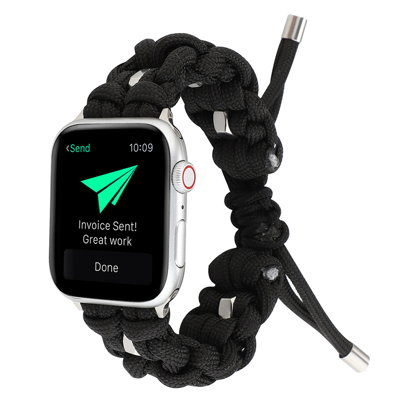 Ремешок нейлоновый Плетеный для Apple Watch band 42 мм 38 мм, наружный браслет для выживания, для часов 4/3/2