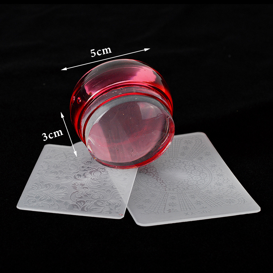 Hot Newest Nail Art Printing Tool 3 Colors French Style Nail Silicone Stamper Nail Template Transfer Tool