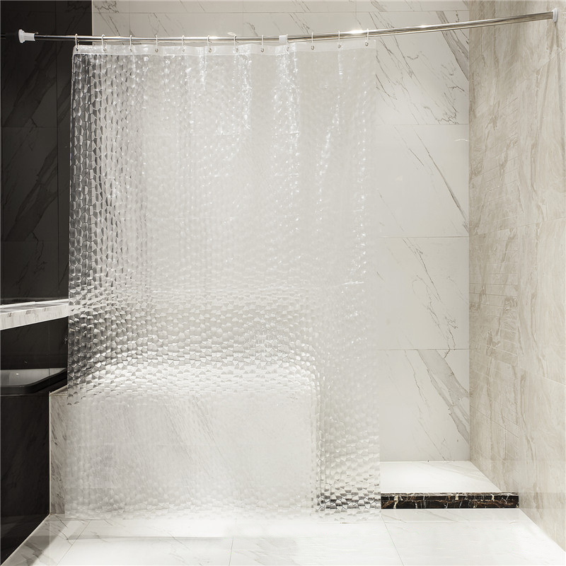 3D bathroom curtains Hot sale eco-friendly customized 3D EVA plastic shower curtain with water cube pattern