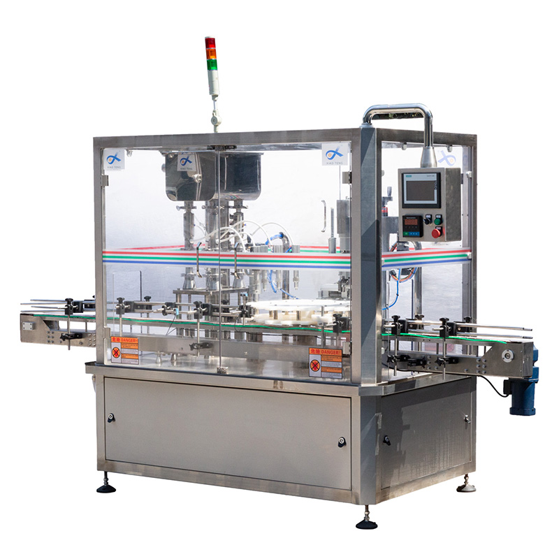 Automatic 4 heads plastic round bottle drinking liquid filling and sealing machine