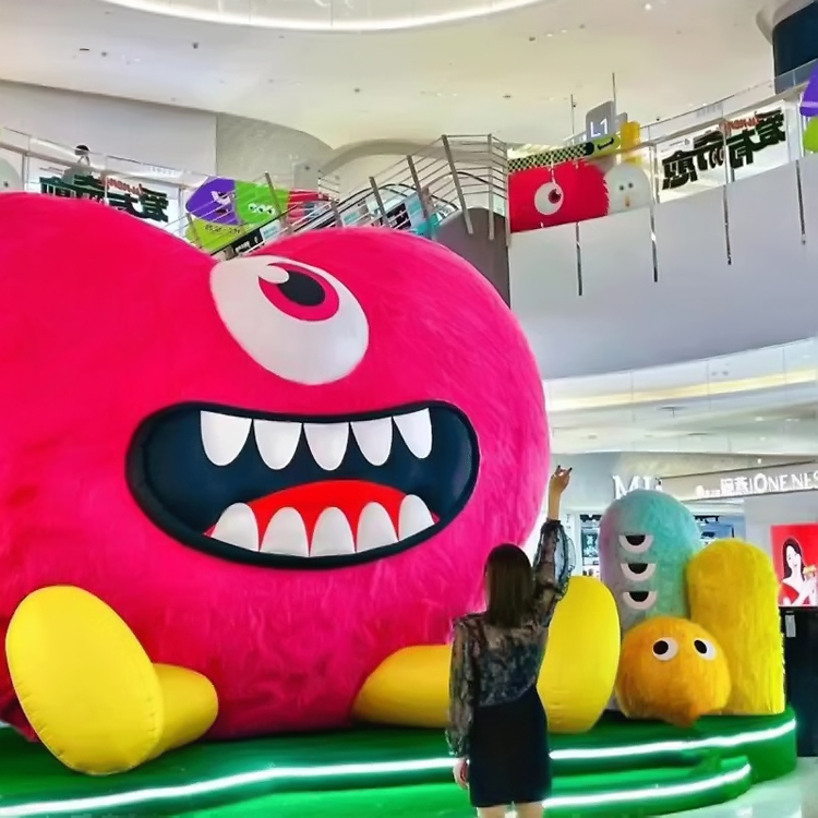Cartoon Inflatable Plush Toys Outdoor Large Advertising Inflatable Cartoon Animal Toys Plush Rabbit Flocking Bear Unicorn
