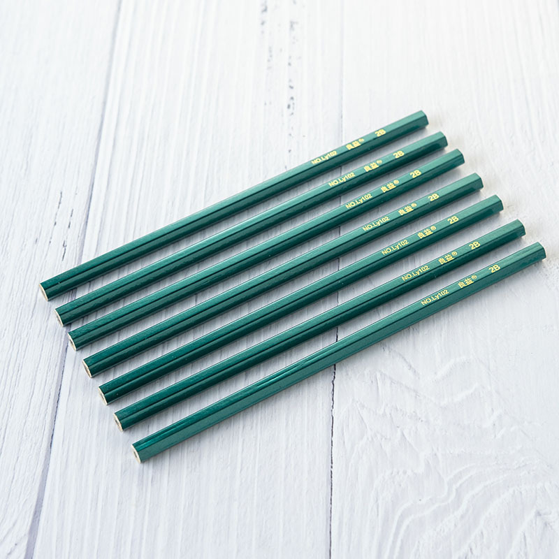 custom wood gift pencil 7 inch 2B lead hexagonal round Triangle pencil with eraser