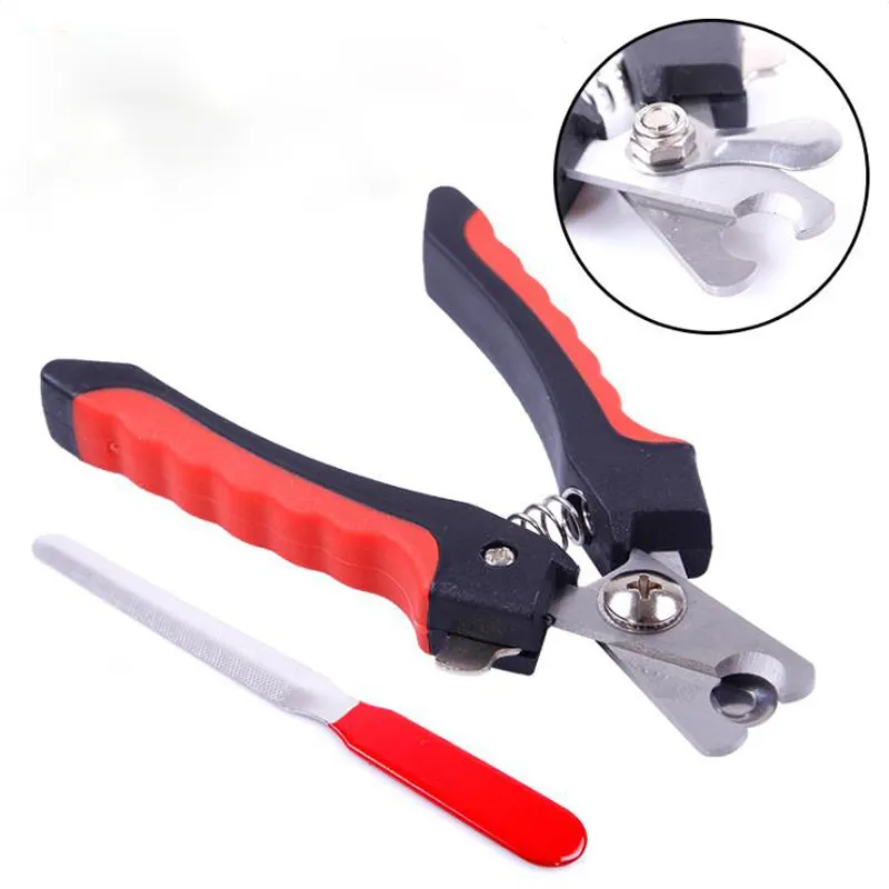 Wholesale Stainless Steel High-Grade Cat And Dog Safety Nail Clippers File Two-Piece Pet Nail Clippers