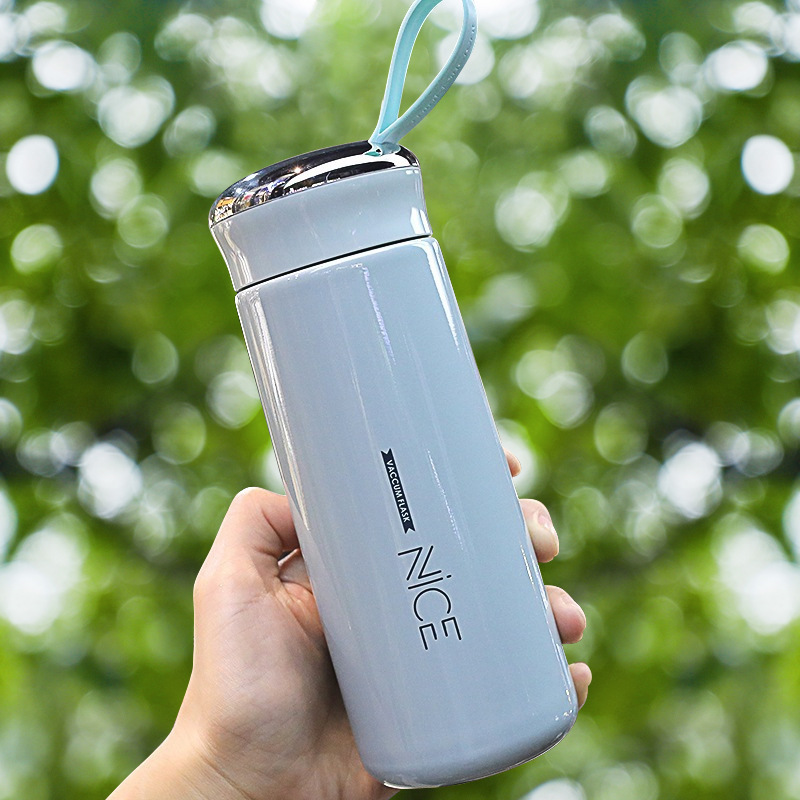 New Nice glass liner creative water bottle simple department store student bottle advertising gift thermos bottle