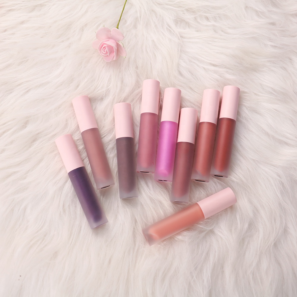 Оптовая продажа розовая Крышка губная помада трубка матовая liptint частная этикетка веганская Матовая жидкая губная помада