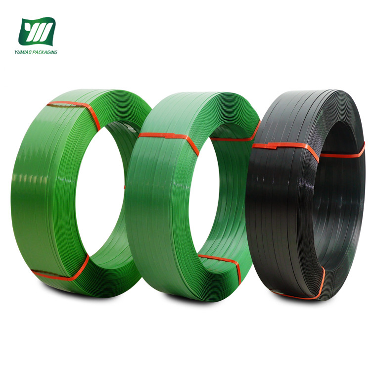 Hot selling green or black embossed polyester strapping band belt pet plastic strap 12mm 16mm 19mm 25mm for heavy industry pack