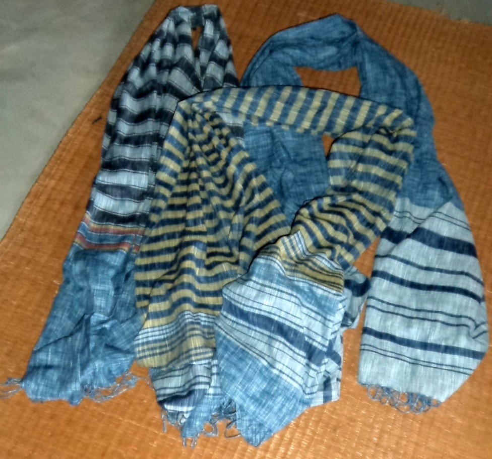 Hand woven cotton tie & dye scarf