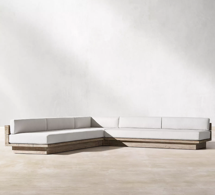 Hot sale patio outdoor furniture luxury l-sectional garden sofa set