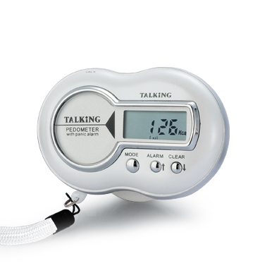 Clear and loud Talking Voice Pedometer with Clock for Counting Your Steps and Distance While Exercising