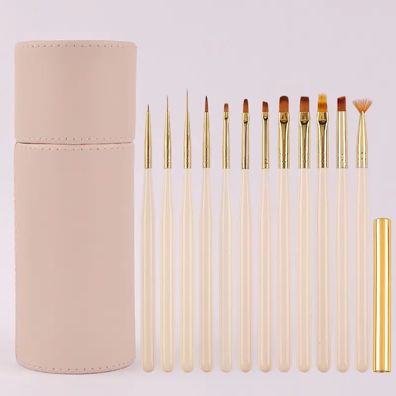 Japanese Style Nail Pen Set Drawing Light Therapy 12 Pcs Professional Paint Art Nail Brush Set