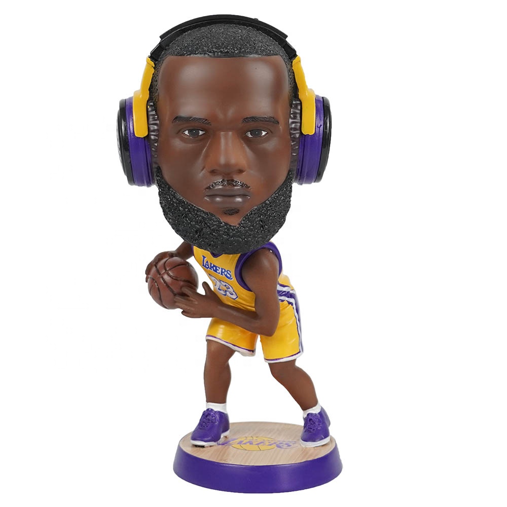 Персонализированные полимерные игроки баскетбольной команды nba, фигурки Джеймс, поплавковая голова, игрушечные куклы, декоративные статуи для автомобиля с динамиком