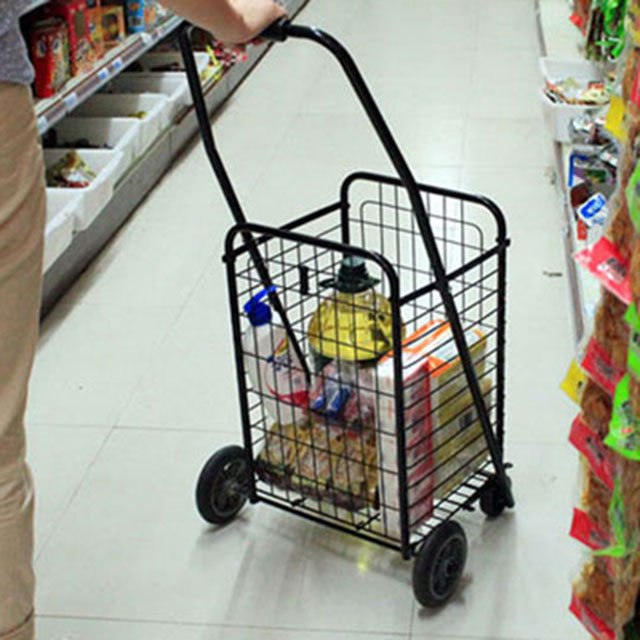Folding stair climber trolley portable shopping cart with bag