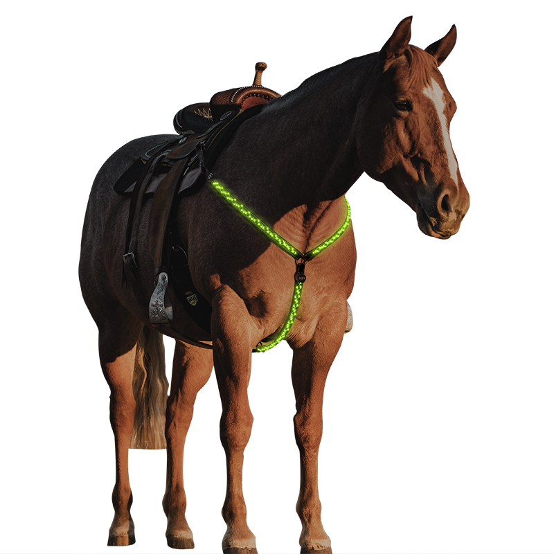 USB rechargeable LED light up horse harness breastplate made by embroidery rope light one size fit all