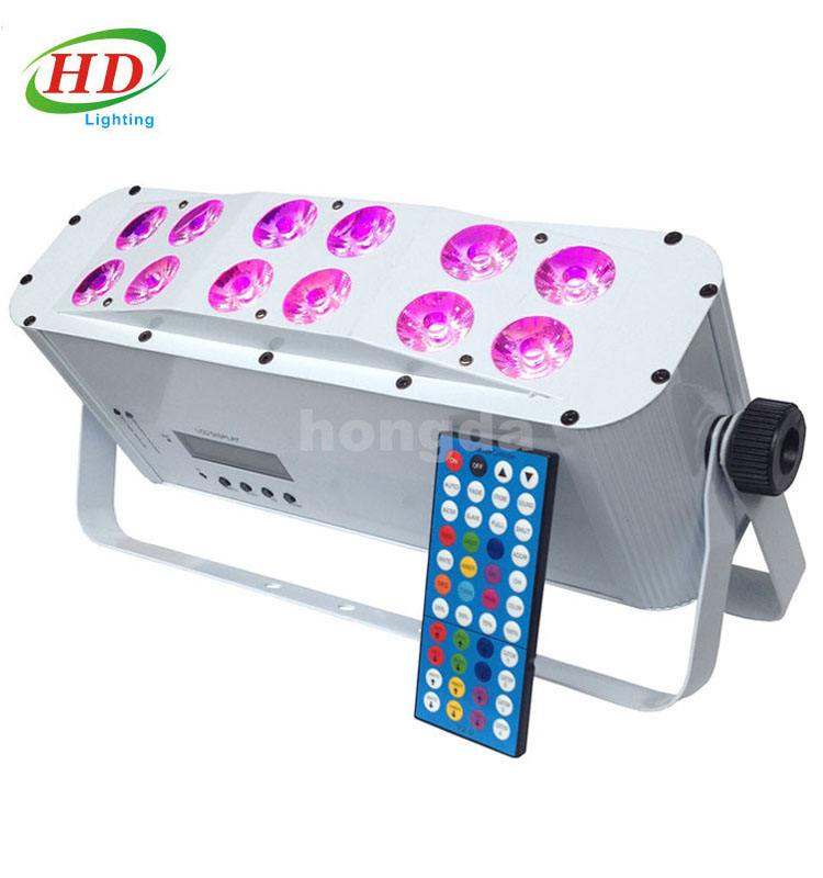 Профессиональный для ди-Джея свет Светодиодные плоский par 12x18 Вт RGBAW-UV 6in1 dmx беспроводная Wi-Fi на батарейках светодиодные лампы подсветки 12 шт. беспроводной DMX Wi-Fi