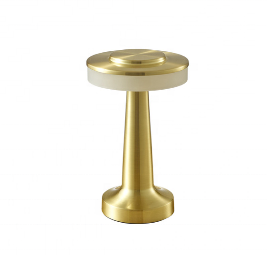 Decoration indoor LED desk night light rechargeable Mini gold cordless restaurant touch table lamp for hotel