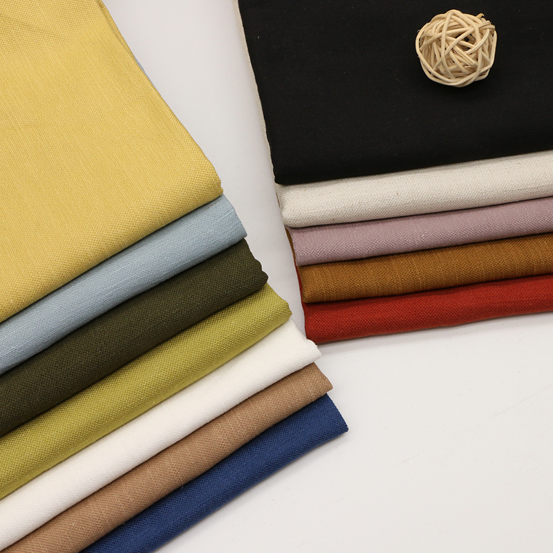 Customized cotton linen blended fabric retro autumn solid color rayon shirt fabric