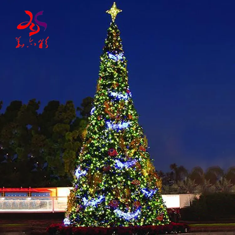 More Than 10 Year Factory Outdoor Stand Metal 3D Decorations Giant Big RGB Lighting LED Large Christmas Tree for Shopping mall