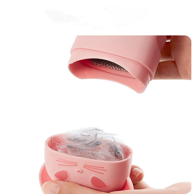 Removable Cute Cartoon Reusable Double Sided Cleaning Dog Lint Fur Pet Hair Remover Brush