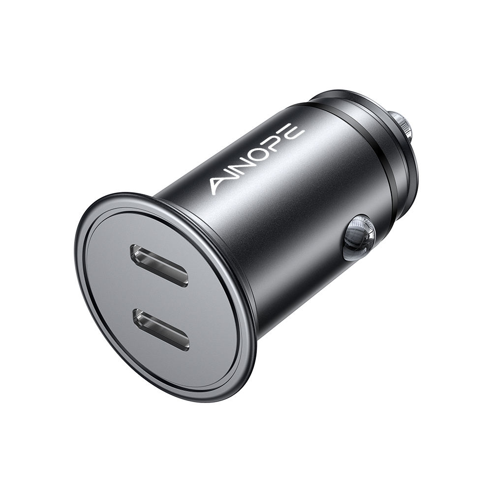 USB C Car Charger, Mini 36W Metal PD 3.0 Fast Car Charger Type C Car Charger Dual Port Cigarette Lighter