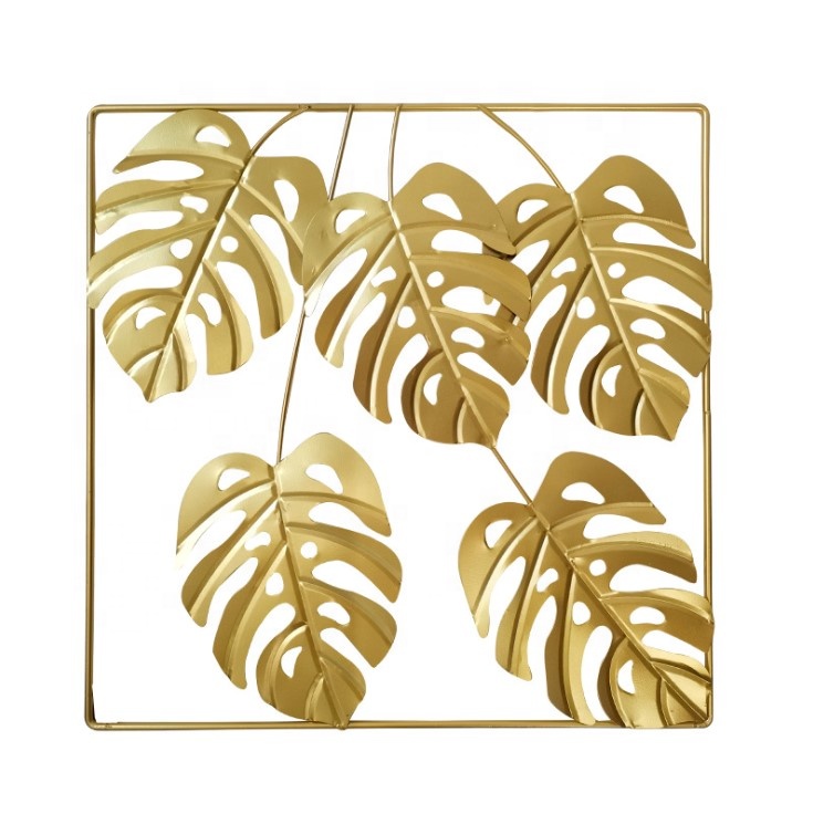 Rectangle Modern leaves metal wall decor art handcrafted decorative wall panels