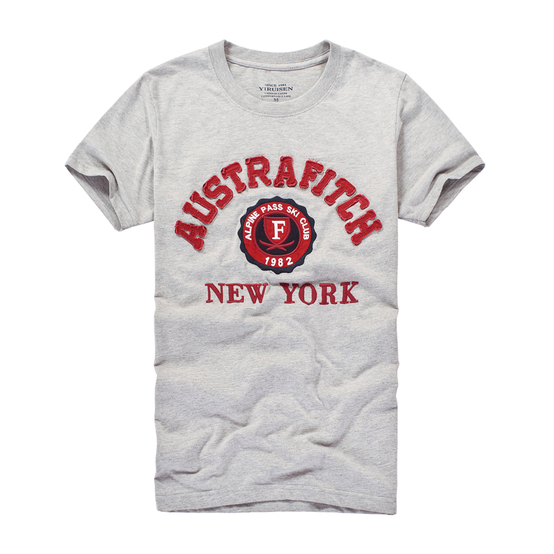 Low MOQ retail screen print frayed embroidery washing applique custom brand t shirt