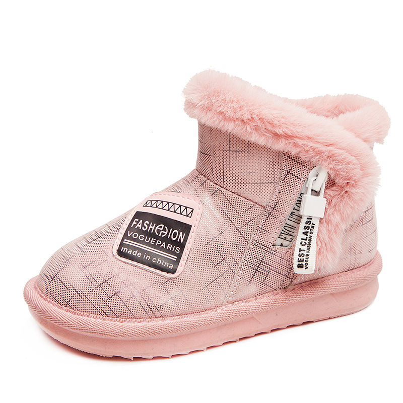 2021 Lovely Winter New Fashion Low Price Waterproof Plush Slip-on Kids Children kids snow boots cheap