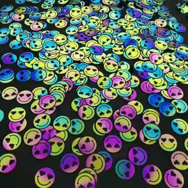 Superfashion Reflective material iron on fabric smile patch for garment