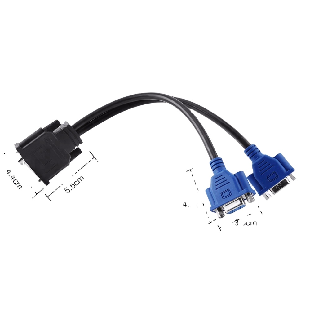 DMS-59 Pin 5,9 мм штекер 2 VGA 15-полый штифт сплиттер адаптер ПВХ кабель провод для струйного принтера HP Dell Монитор ТВ проектор компьютер новый