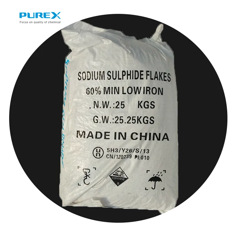 Content Fe 30-150ppm Na2s Sodium Sulphide 60%