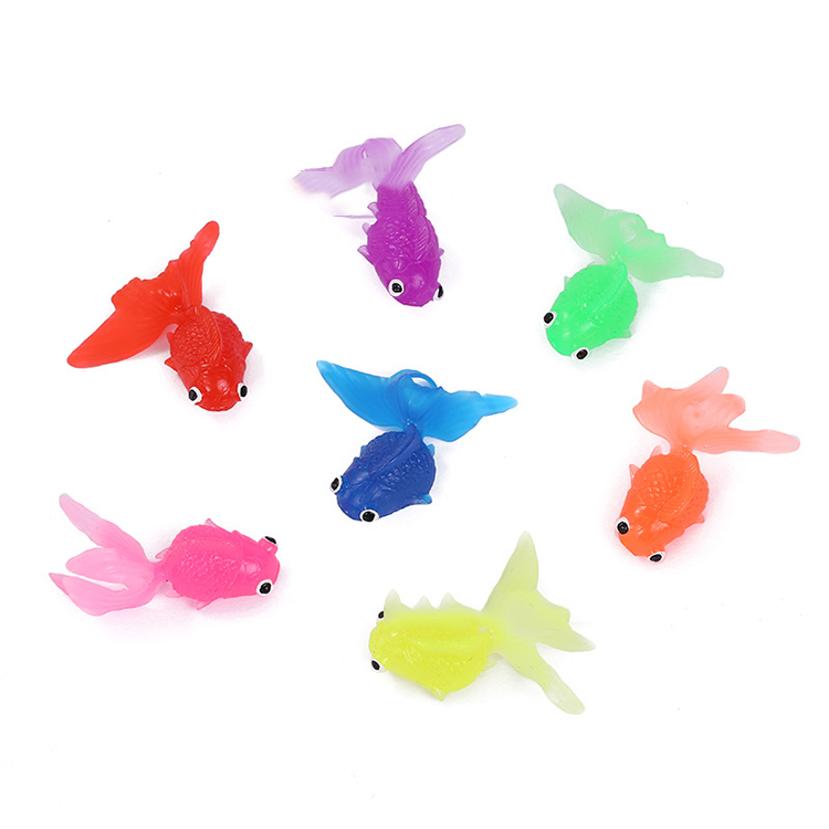 Simulation Soft Rubber Goldfish 6.5cm Fishing Toy TPR Material Animal Model Children's Fish Fishing Toy