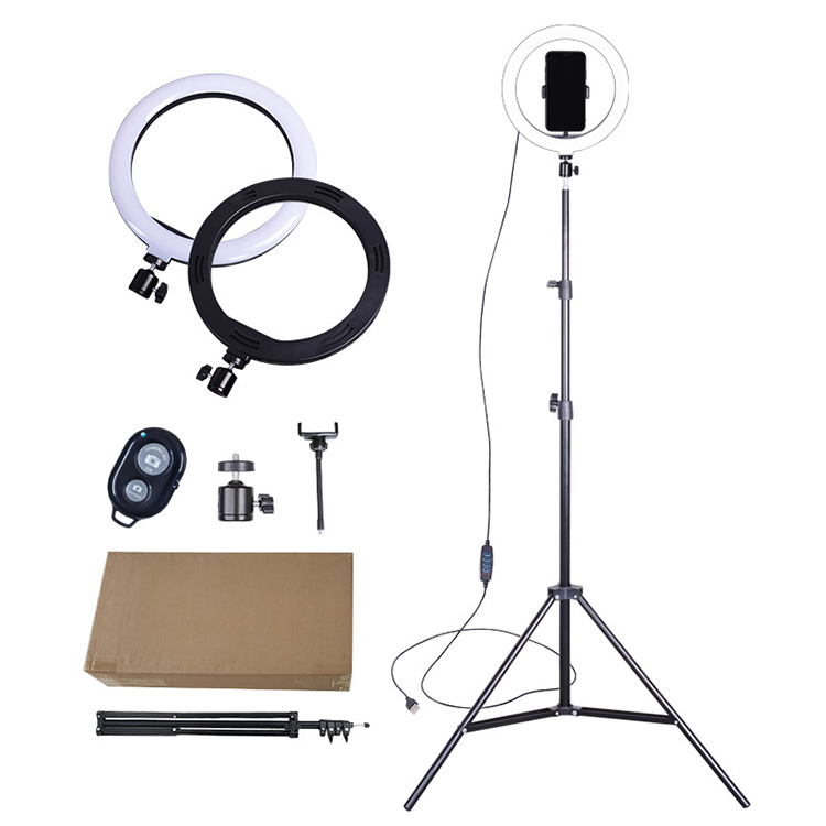 2700-6500k Circle Makeup Ring Light With Cell Phone Holder 10 Inch Broadcast Live Led Stream Ring Light