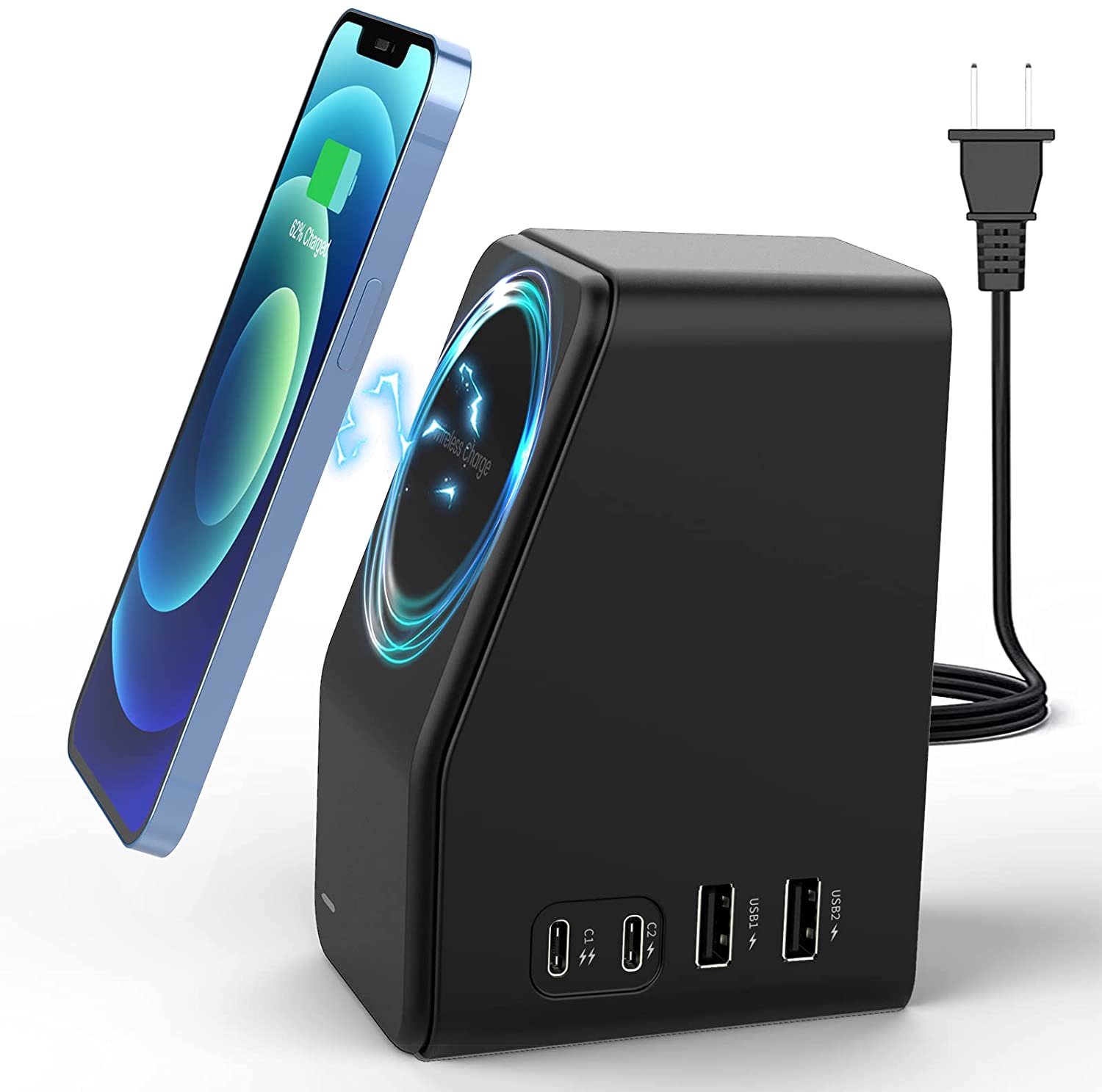 Trending products magnetic mobile phone charger wall charger 5 in 1 (Type-C port 45W)