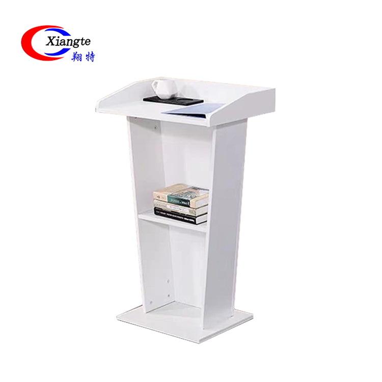 Portable Modern White Cheap Stage Platform Speech Table Lecture Desk Podium