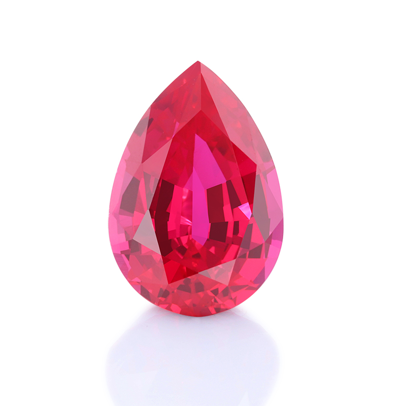 Starsgem Luxury Unique loosegemstone Gemstone pear cut Fancy Shape Blood Red Lab Grown Sapphire