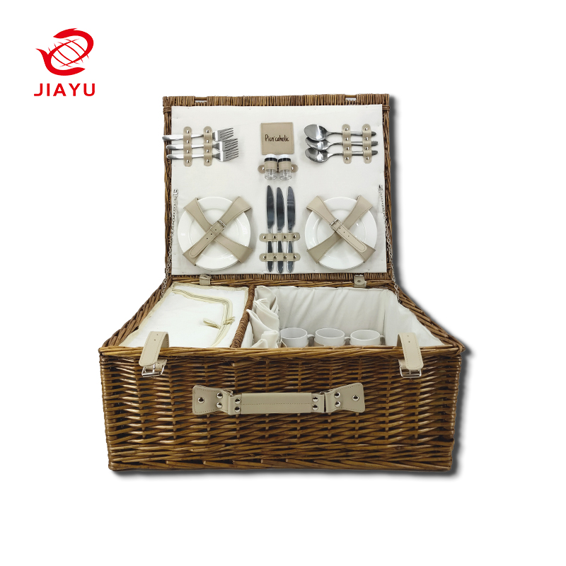 Set willow Wicker Basket With Lid For Basket Insulated cesto picnic