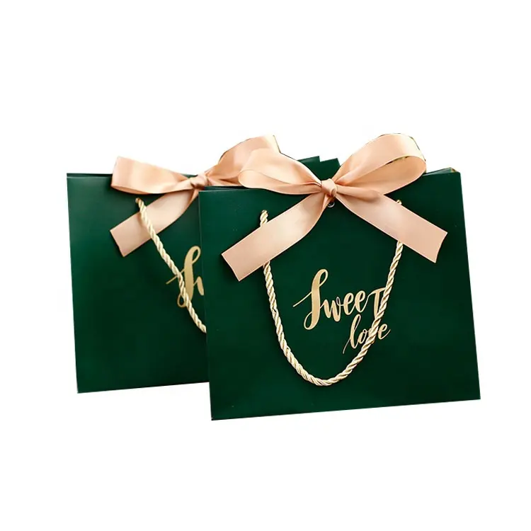 Custom Printing Gold Luxury Shopping Paper Gift Bags With Your Own Logo
