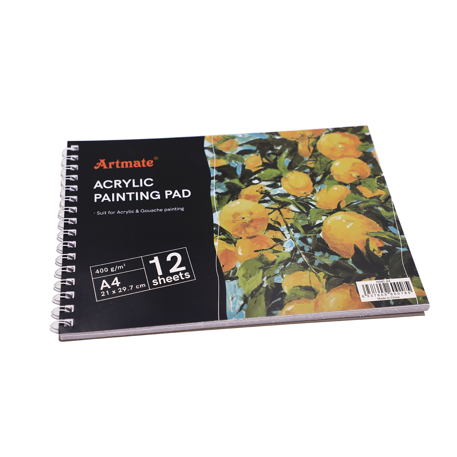 Artmate Acrylic Paper Pad A4 12 Sheets 400gsm,Acid Free Medium Grain Cold Pressed Drawing Paper