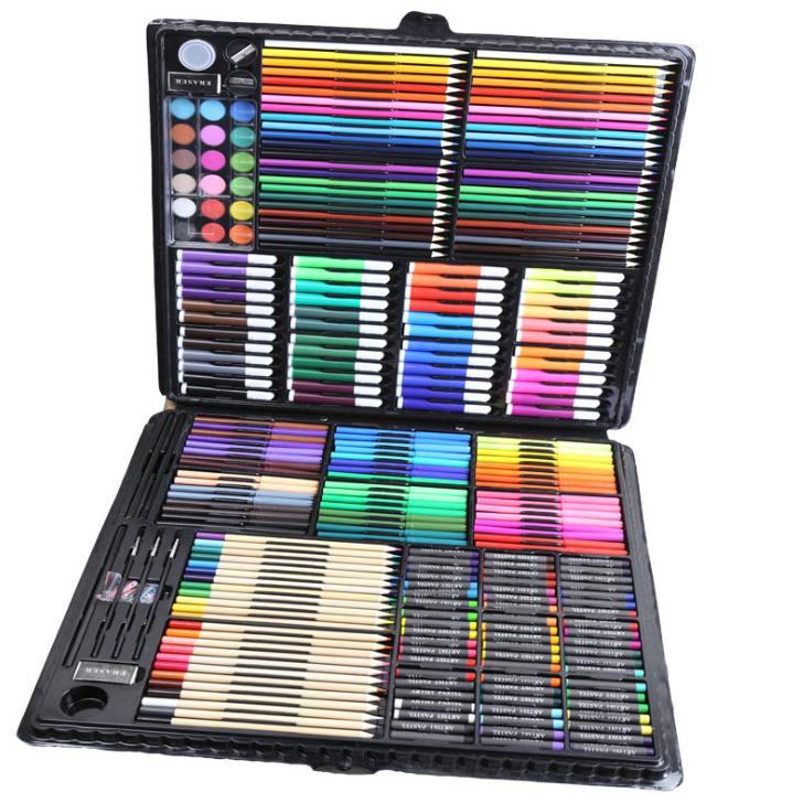Deluxe Art Set for Kids Artist Kit Includes Watercolor, Crayons, Colored Markers, Color Pencil